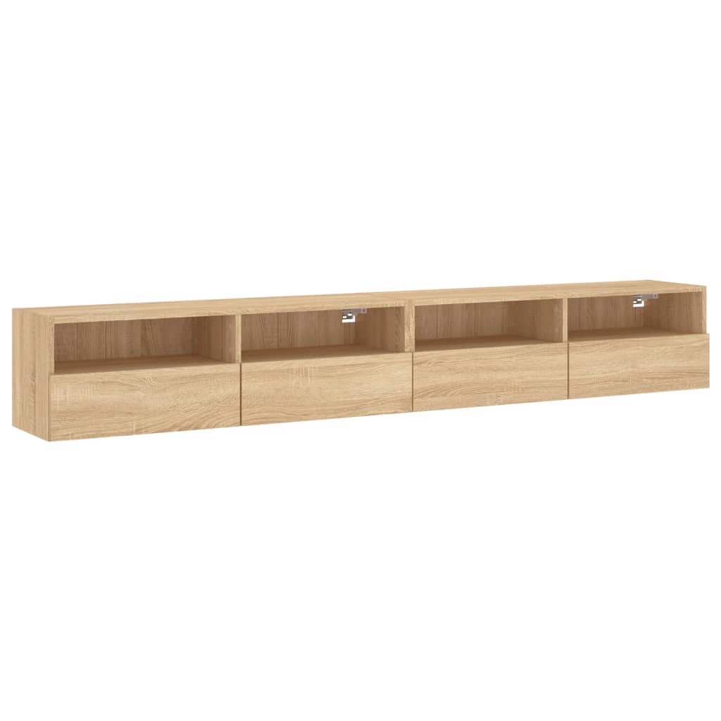 Meubles TV muraux 2pcs chêne sonoma 100x30x30cm bois ingénierie - XIOS