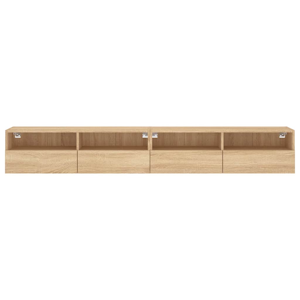 Meubles TV muraux 2pcs chêne sonoma 100x30x30cm bois ingénierie - XIOS