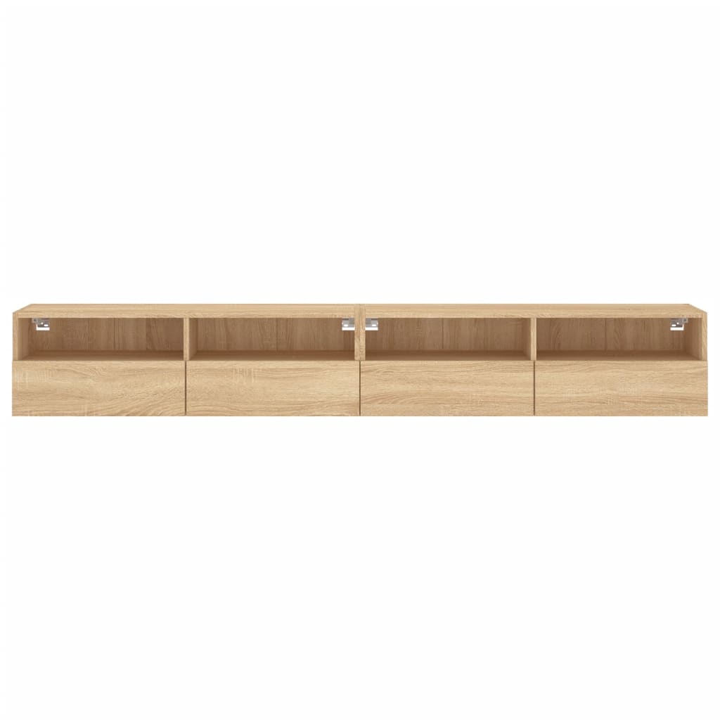 Meubles TV muraux 2pcs chêne sonoma 100x30x30cm bois ingénierie