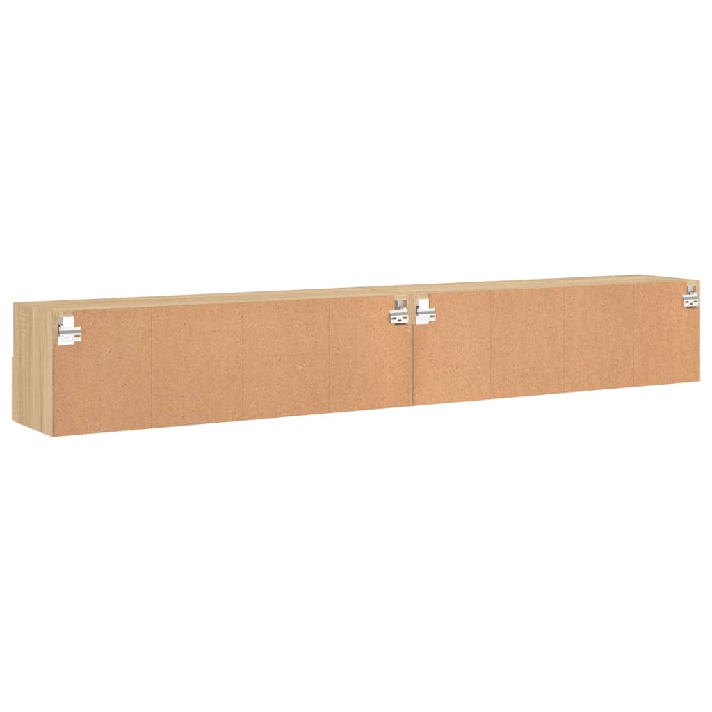 Meubles TV muraux 2pcs chêne sonoma 100x30x30cm bois ingénierie