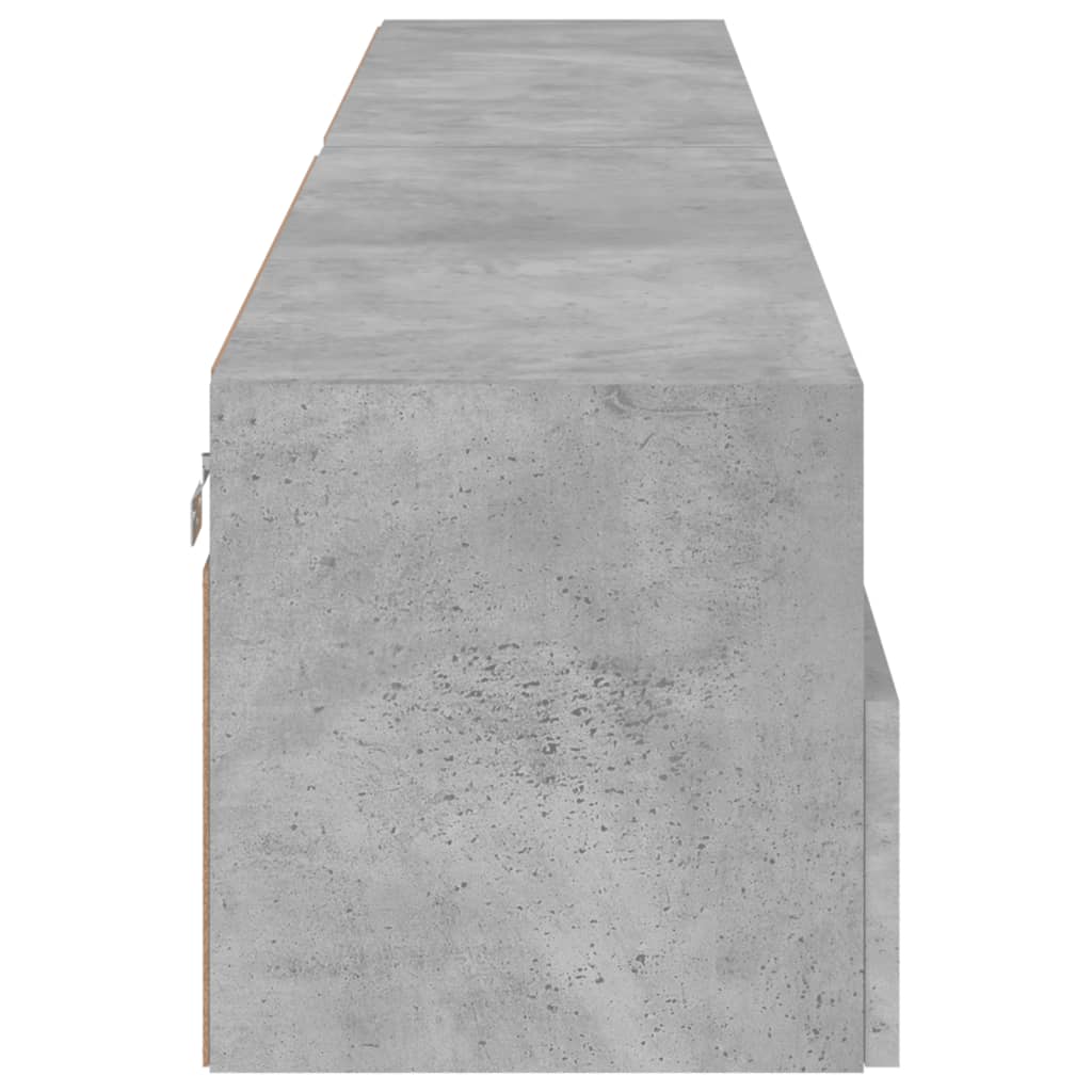 Meubles TV muraux 2pcs gris béton 100x30x30cm bois d'ingénierie - XIOS