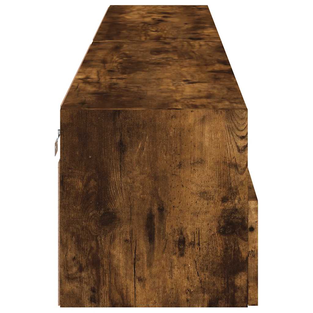 Meubles TV muraux 2pcs chêne fumé 100x30x30cm bois d'ingénierie