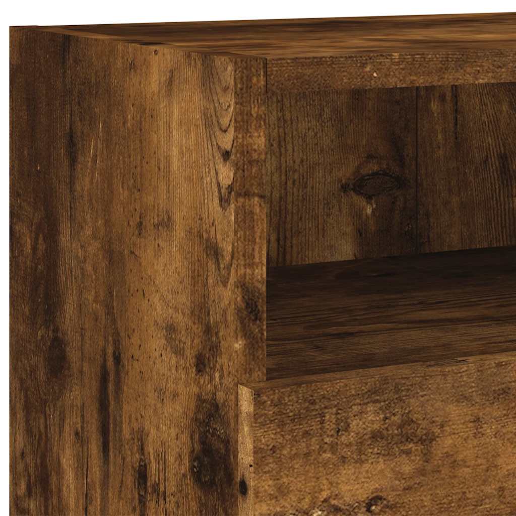 Meubles TV muraux 2pcs chêne fumé 100x30x30cm bois d'ingénierie