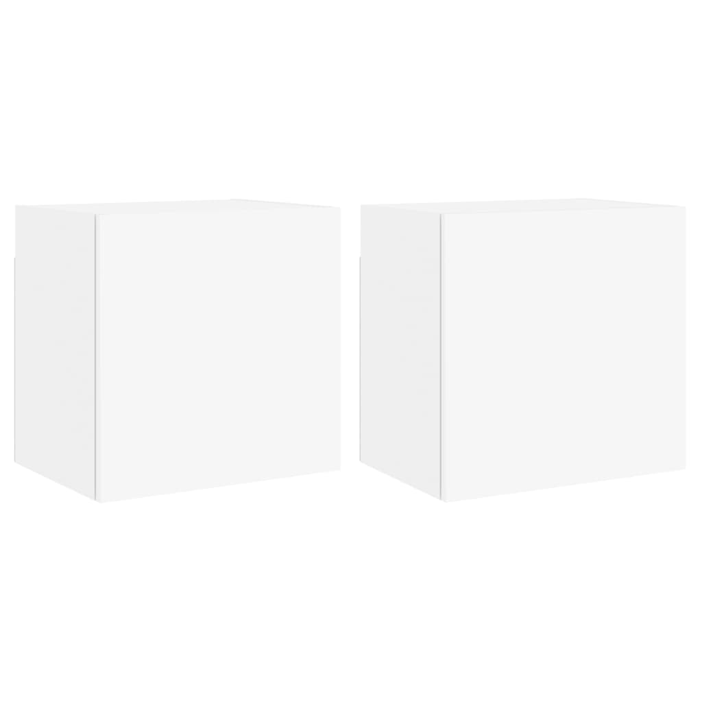 Meubles TV muraux 2 pcs blanc 40,5x30x40 cm bois d'ingénierie - XIOS
