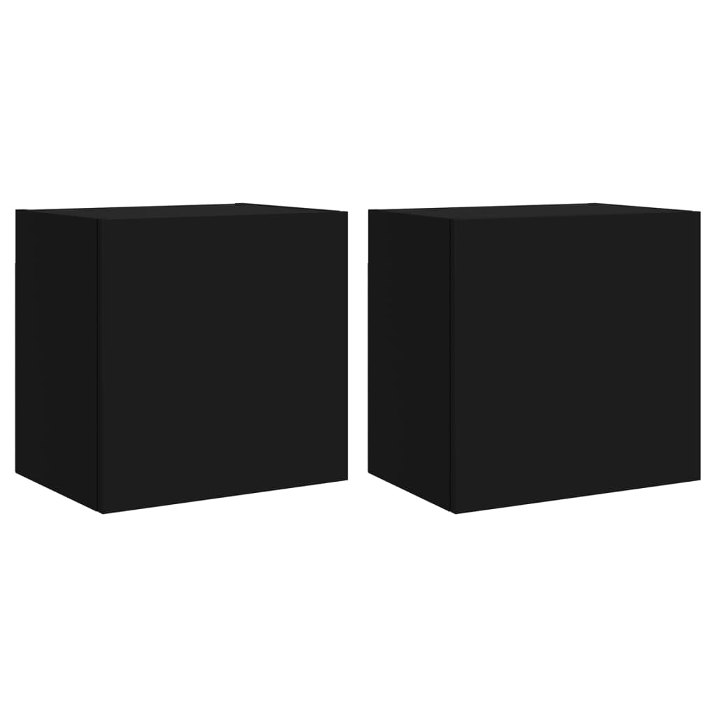 Meubles TV muraux 2 pcs noir 40,5x30x40 cm bois d'ingénierie - XIOS