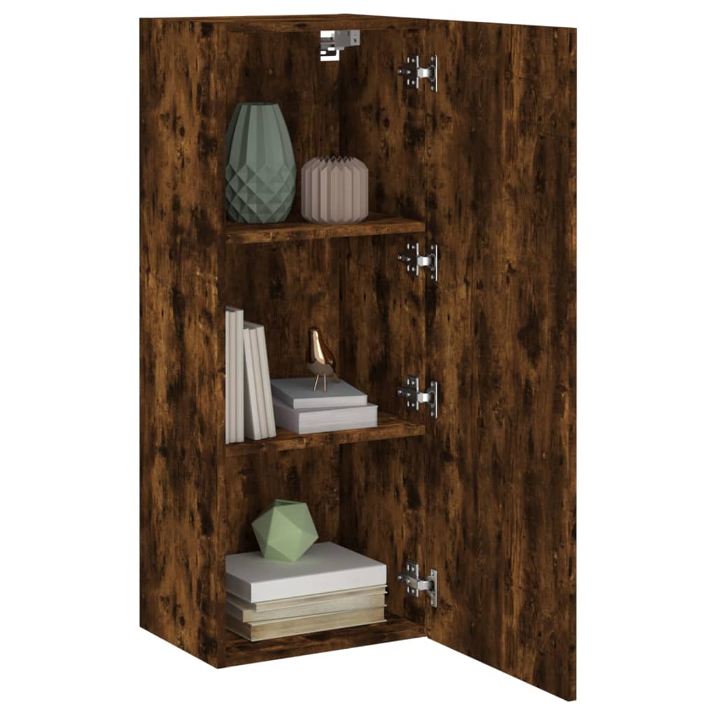 Meuble TV mural chêne fumé 40,5x30x102 cm bois d'ingénierie - XIOS
