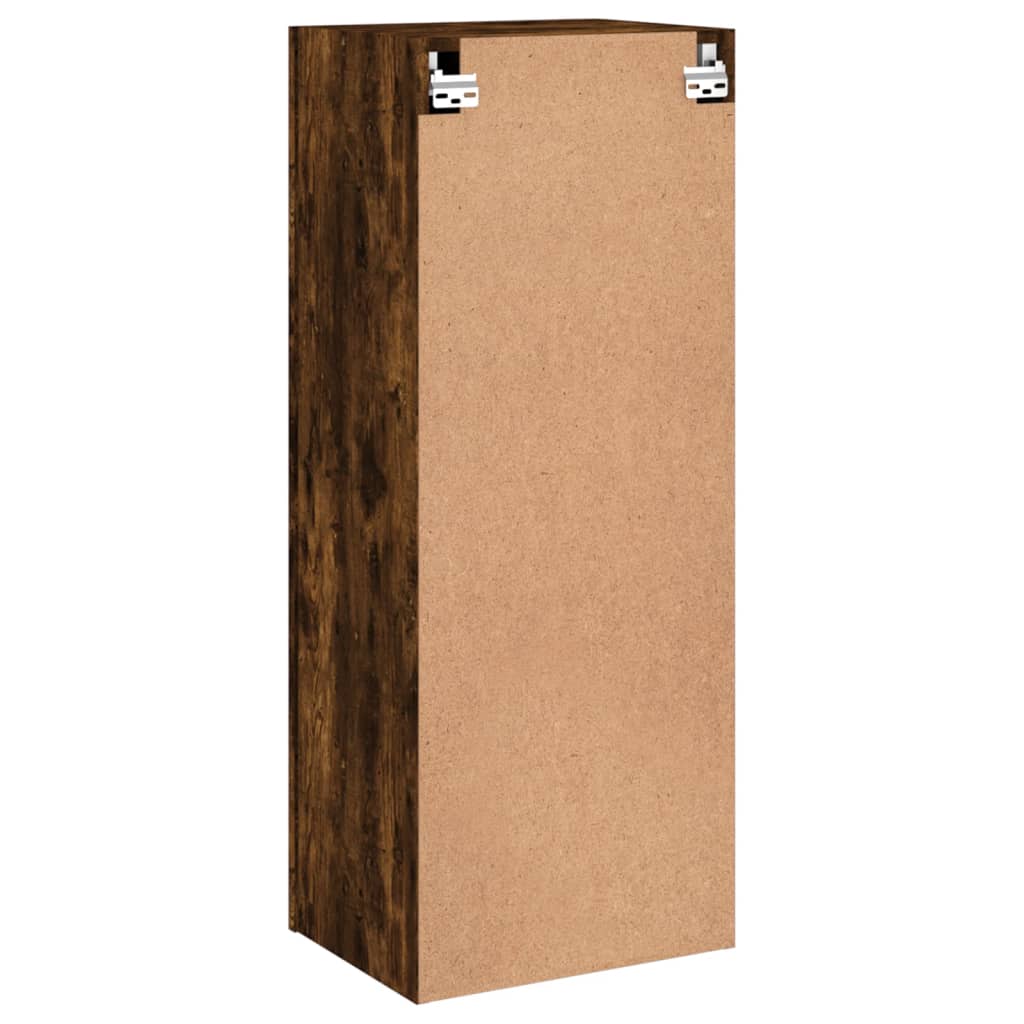 Meuble TV mural chêne fumé 40,5x30x102 cm bois d'ingénierie - XIOS