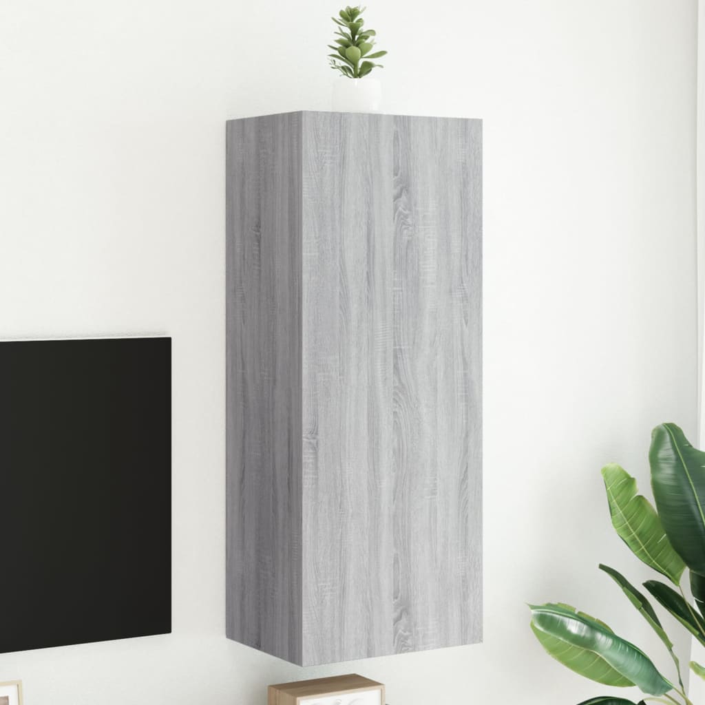 Meuble TV mural sonoma gris 40,5x30x102 cm bois d'ingénierie - XIOS