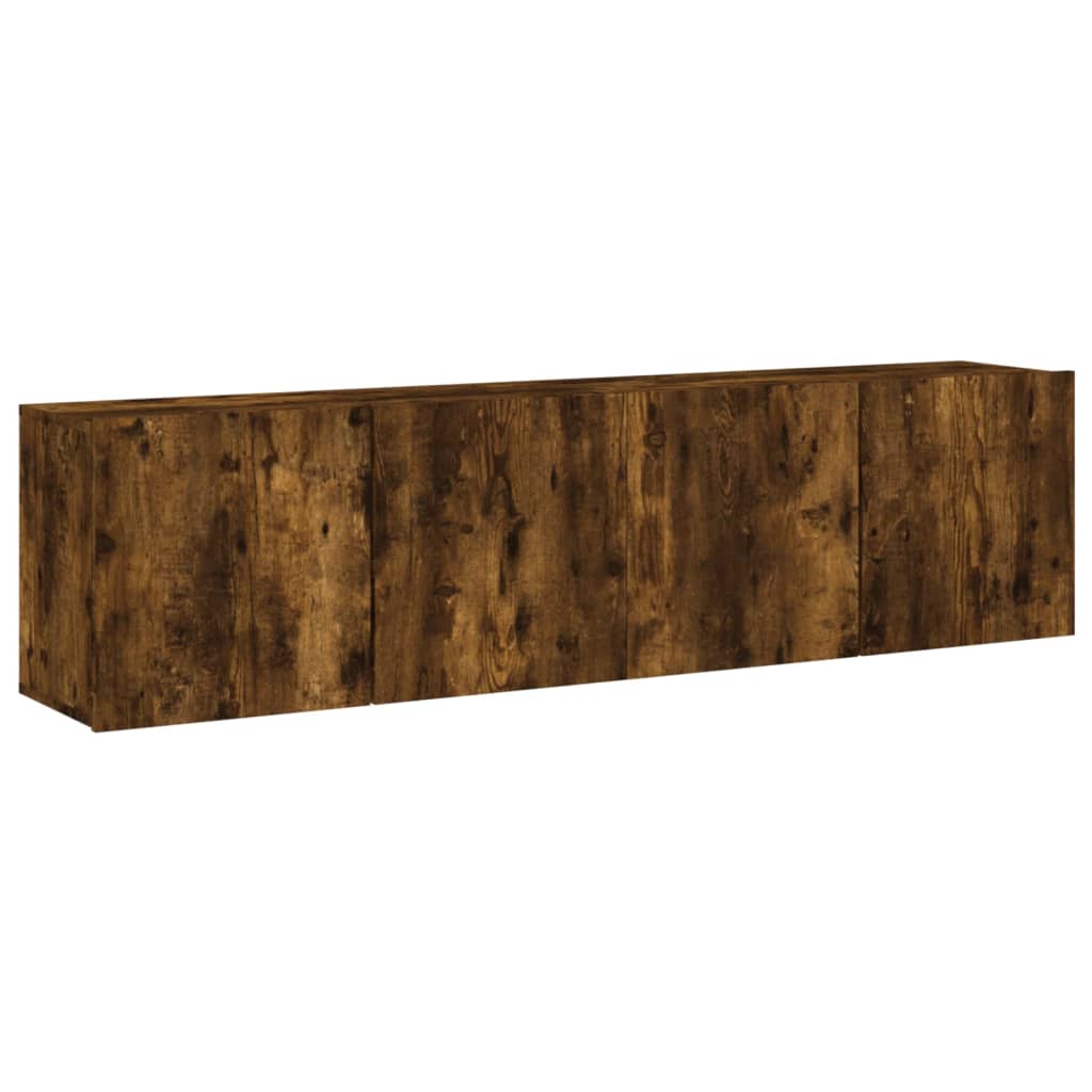 Meubles TV muraux 2 pcs chêne fumé 80x30x41 cm - XIOS
