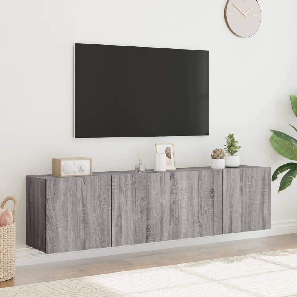 Meubles TV muraux 2 pcs sonoma gris 80x30x41 cm - XIOS