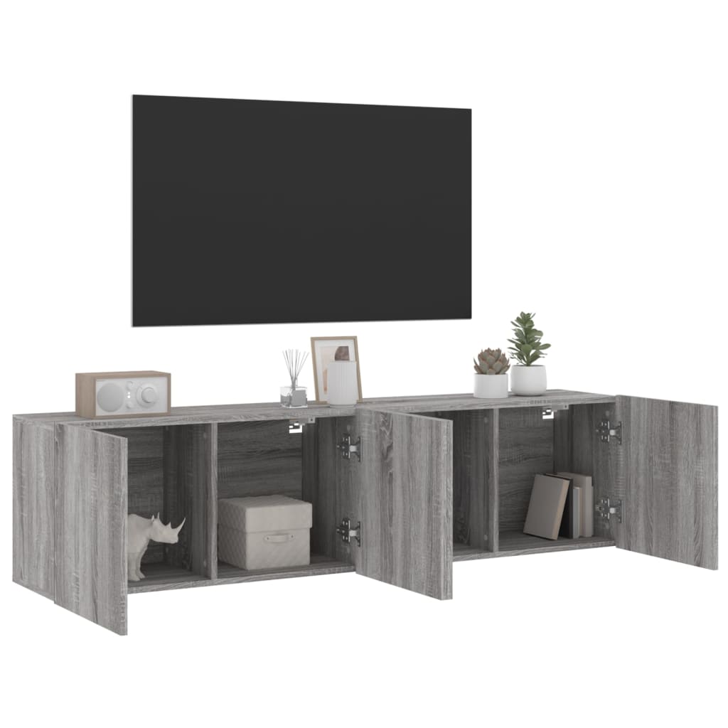 Meubles TV muraux 2 pcs sonoma gris 80x30x41 cm - XIOS