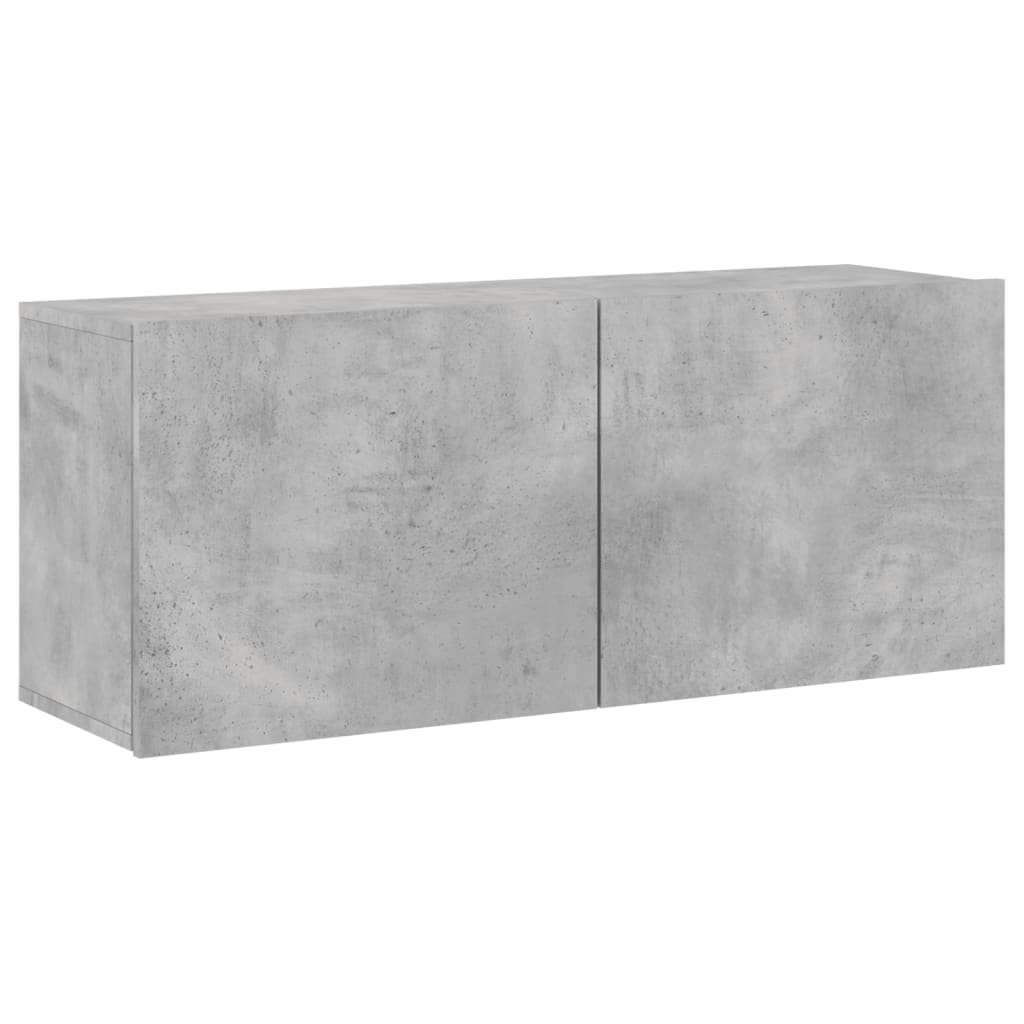 Meuble TV mural gris béton 100x30x41 cm - XIOS