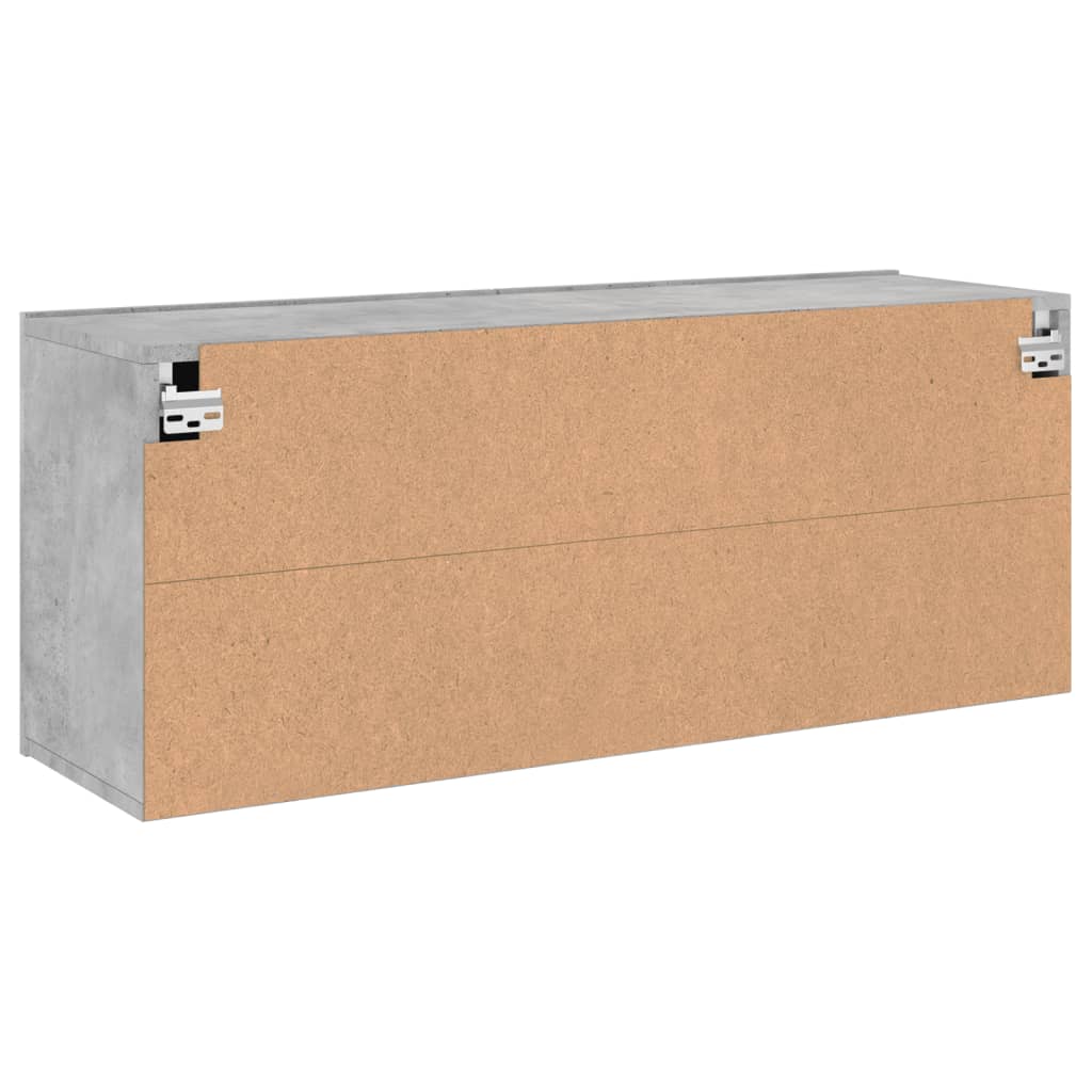 Meuble TV mural gris béton 100x30x41 cm - XIOS