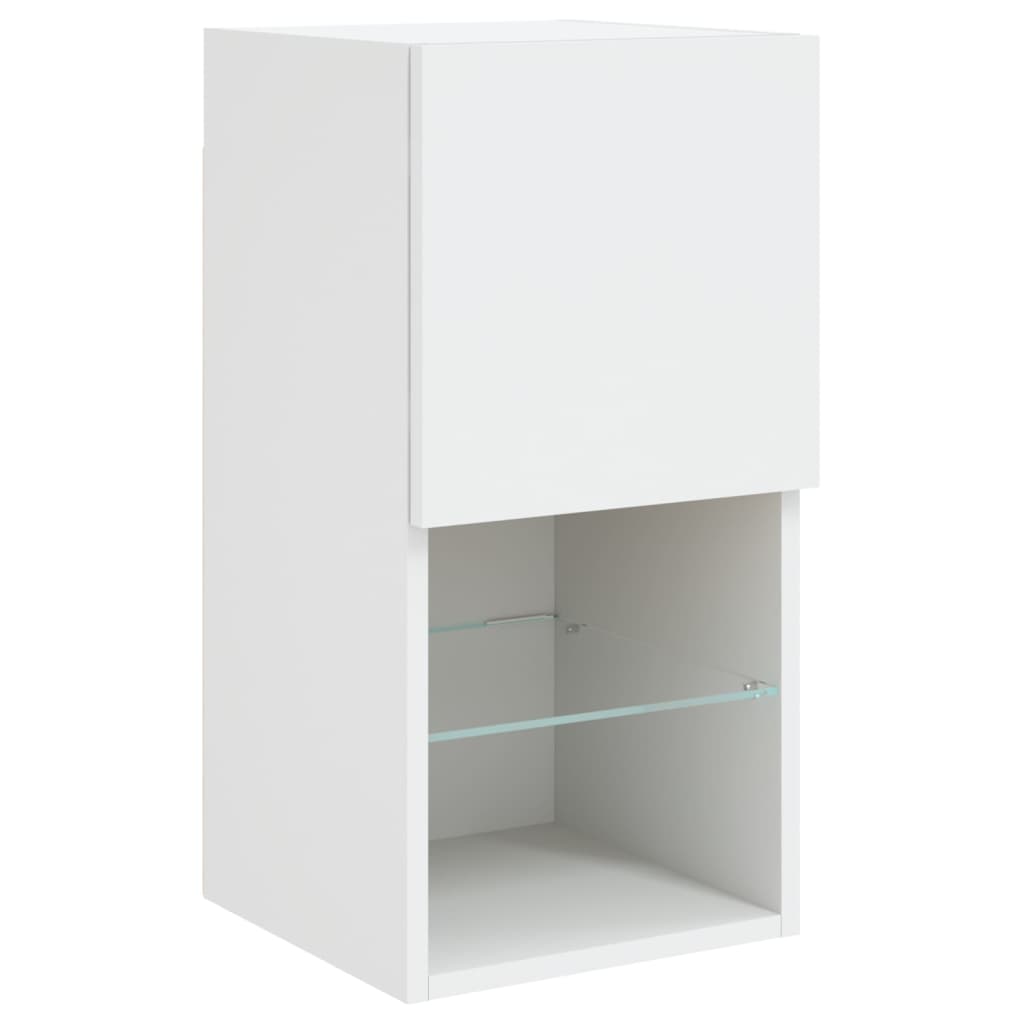 Meubles TV avec lumières LED 2 pcs blanc 30,5x30x60 cm - XIOS