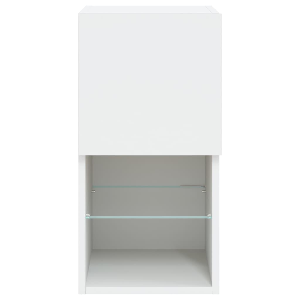 Meubles TV avec lumières LED 2 pcs blanc 30,5x30x60 cm - XIOS