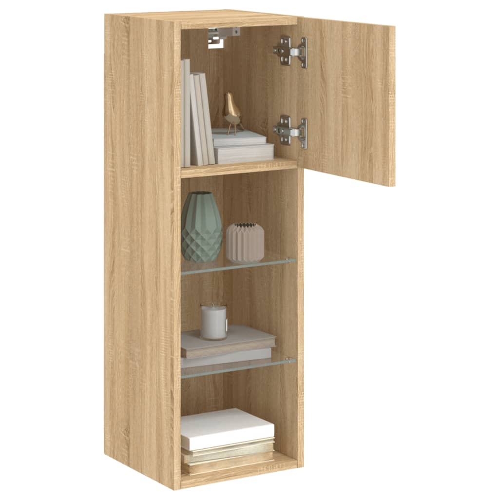 Meubles TV avec lumières LED 2 pcs chêne sonoma 30,5x30x90 cm - XIOS