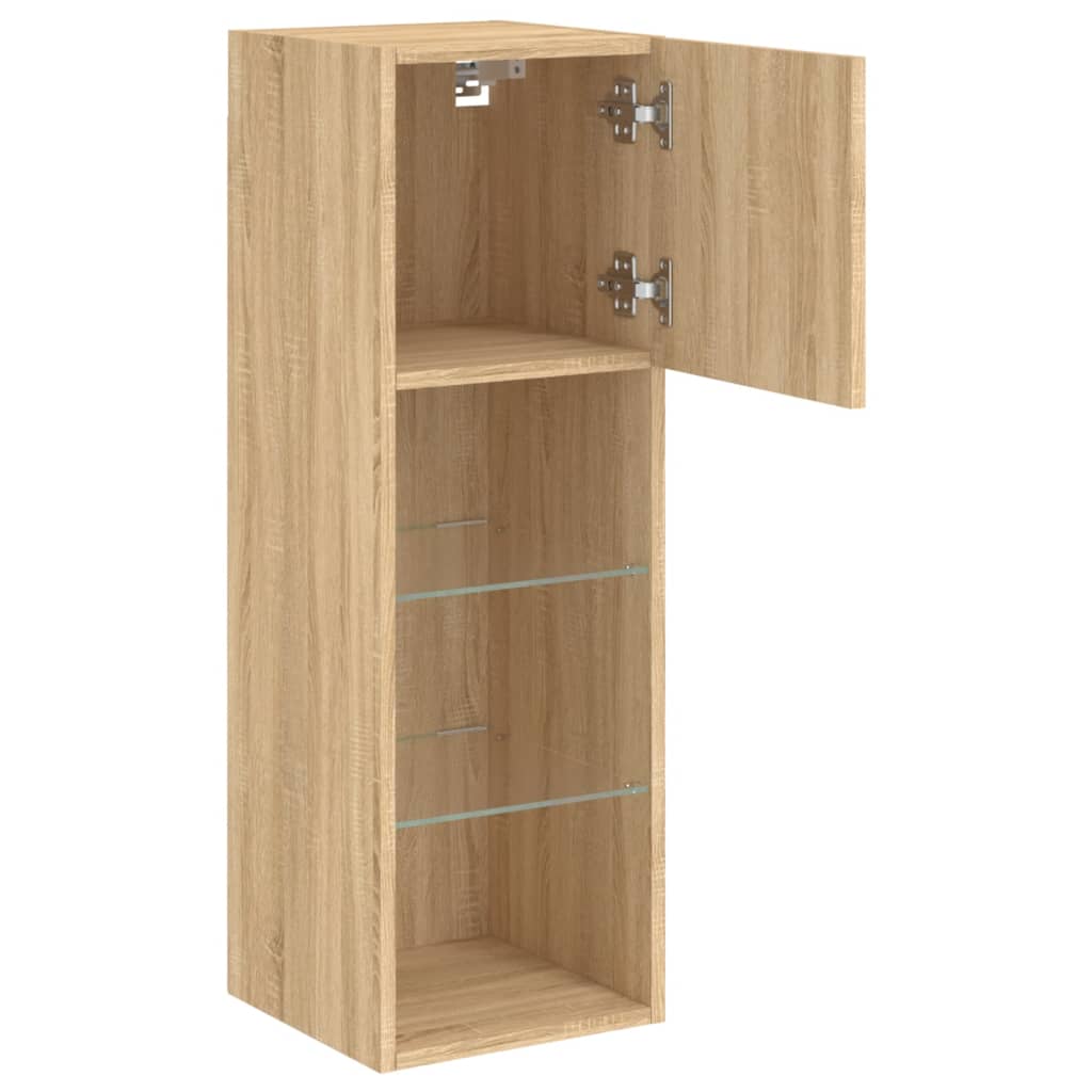 Meubles TV avec lumières LED 2 pcs chêne sonoma 30,5x30x90 cm - XIOS