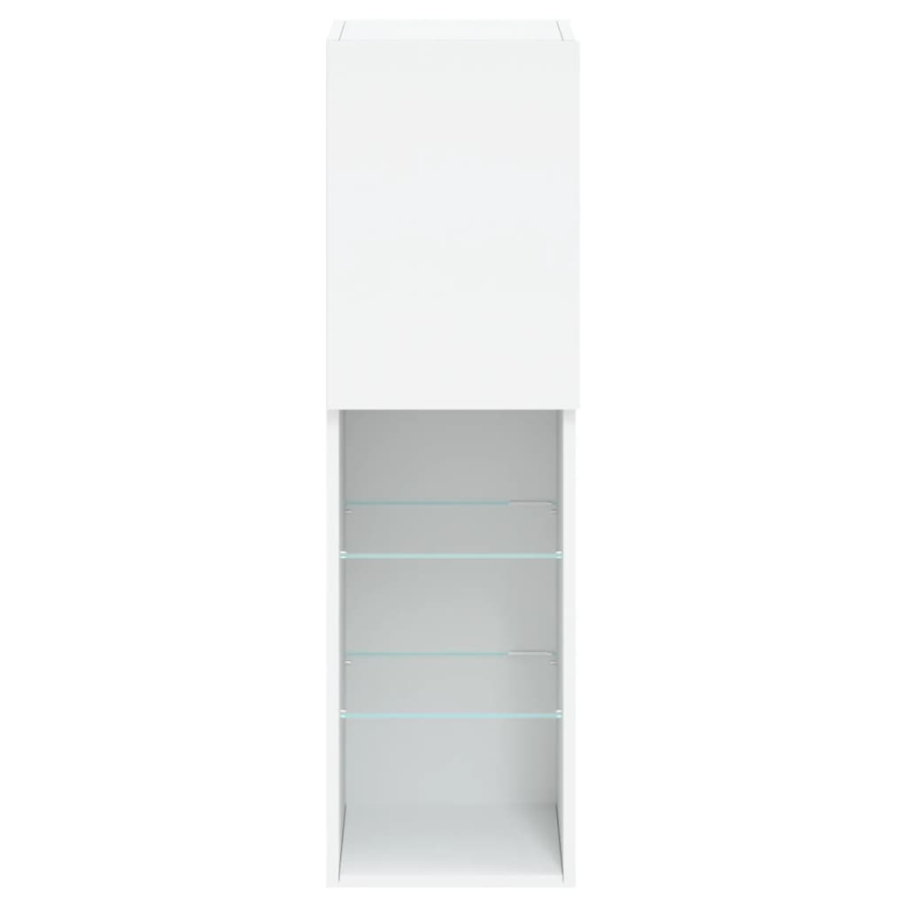 Meubles TV avec lumières LED 2 pcs blanc 30,5x30x102 cm - XIOS