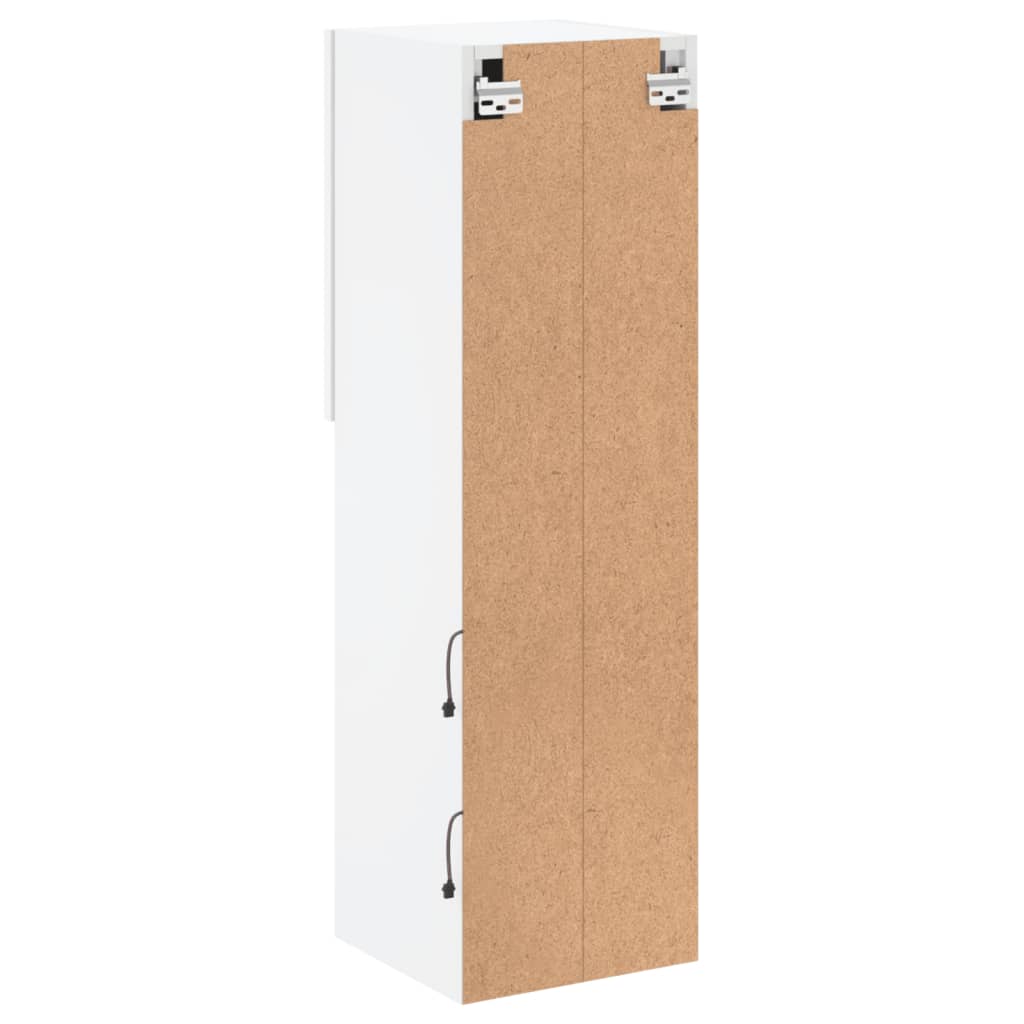Meubles TV avec lumières LED 2 pcs blanc 30,5x30x102 cm - XIOS