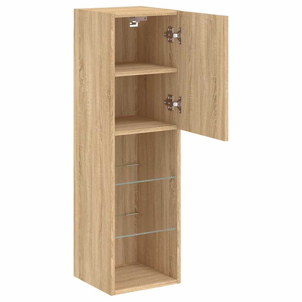 Meubles TV avec lumières LED 2 pcs chêne sonoma 30,5x30x102 cm - XIOS