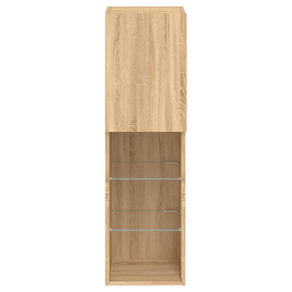 Meubles TV avec lumières LED 2 pcs chêne sonoma 30,5x30x102 cm - XIOS
