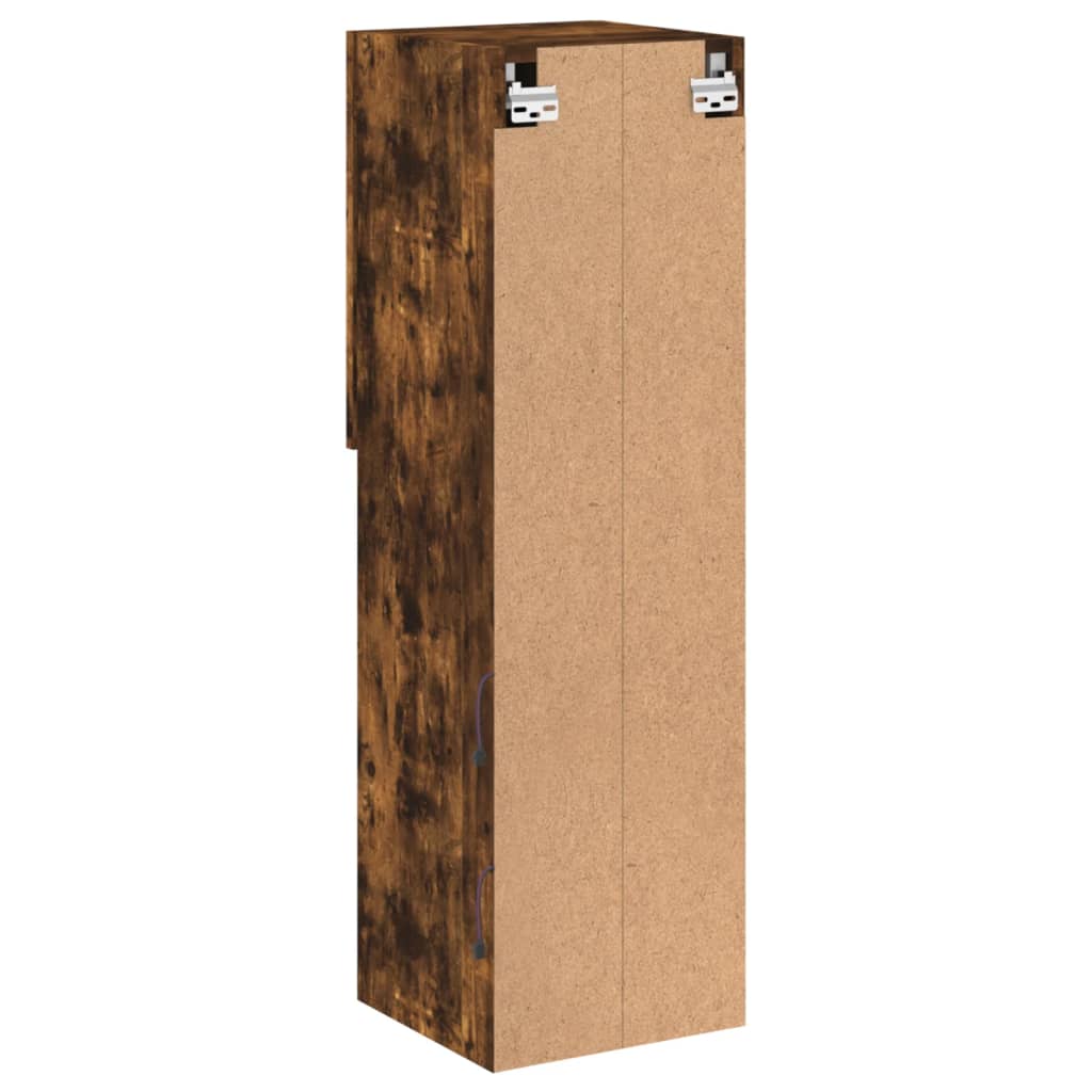 Meubles TV avec lumières LED 2 pcs chêne fumé 30,5x30x102 cm - XIOS