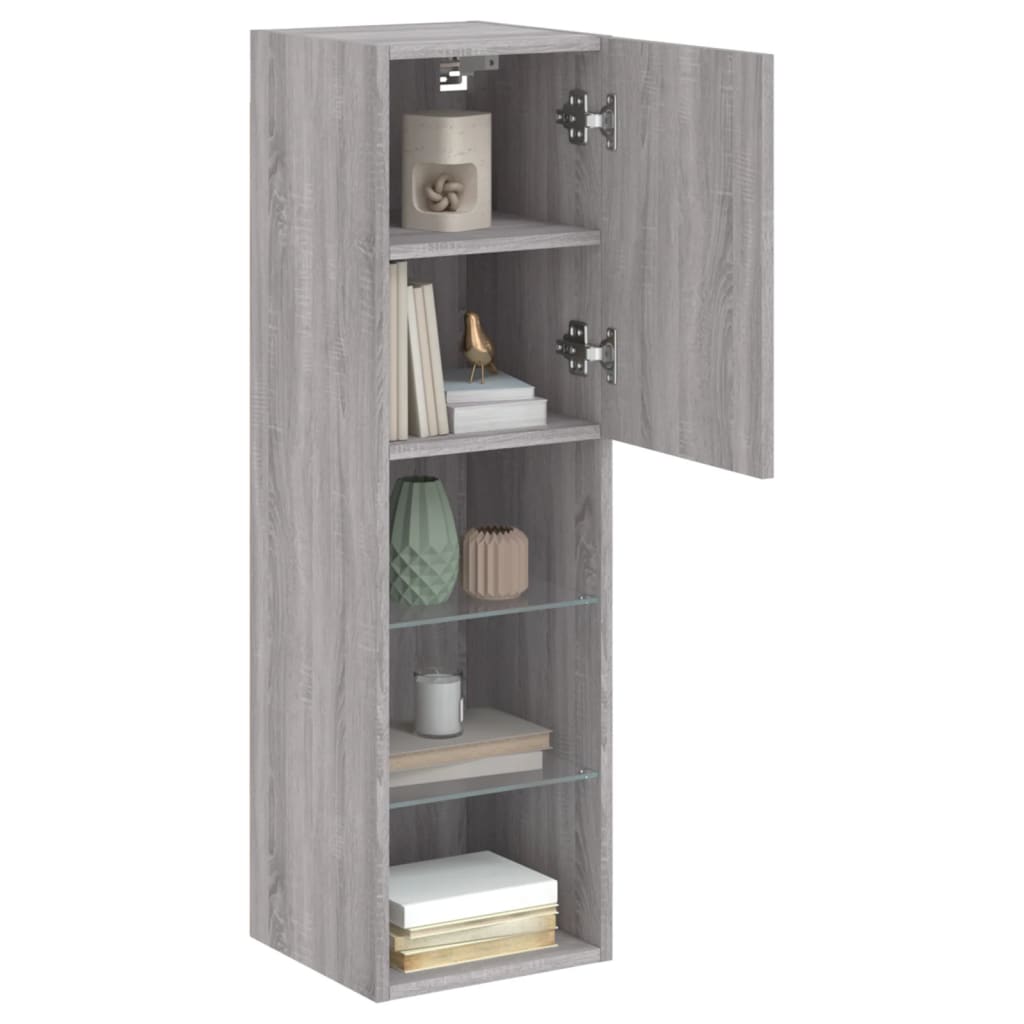Meubles TV avec lumières LED 2 pcs sonoma gris 30,5x30x102 cm - XIOS