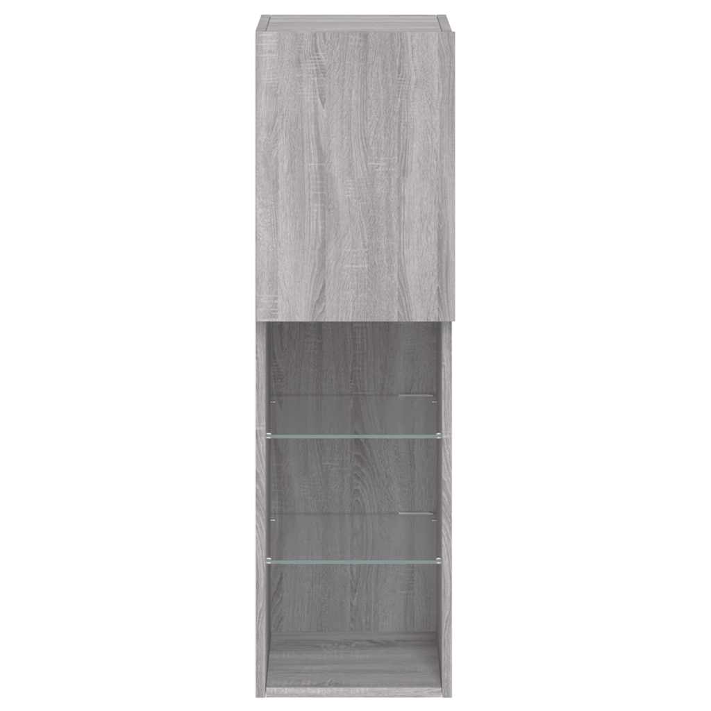 Meubles TV avec lumières LED 2 pcs sonoma gris 30,5x30x102 cm - XIOS