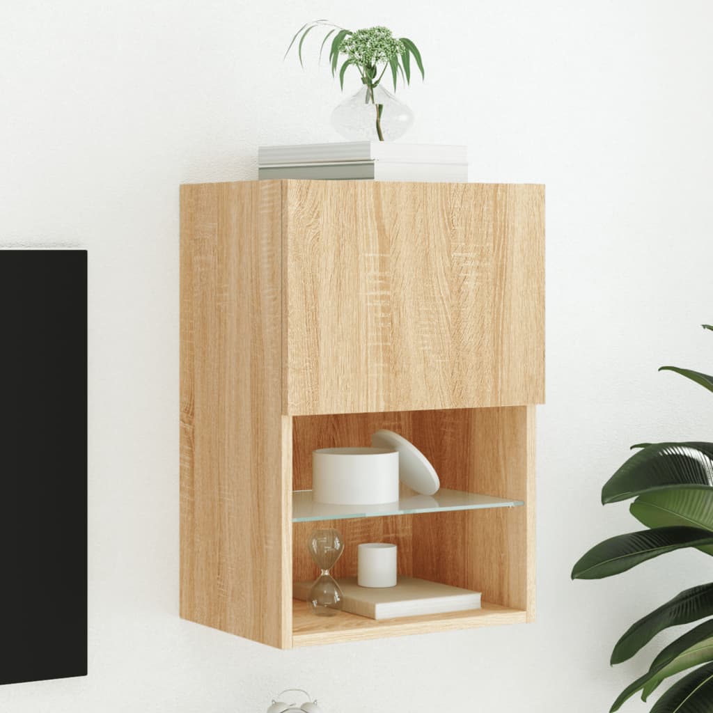 Meuble TV avec lumières LED chêne sonoma 40,5x30x60 cm - XIOS