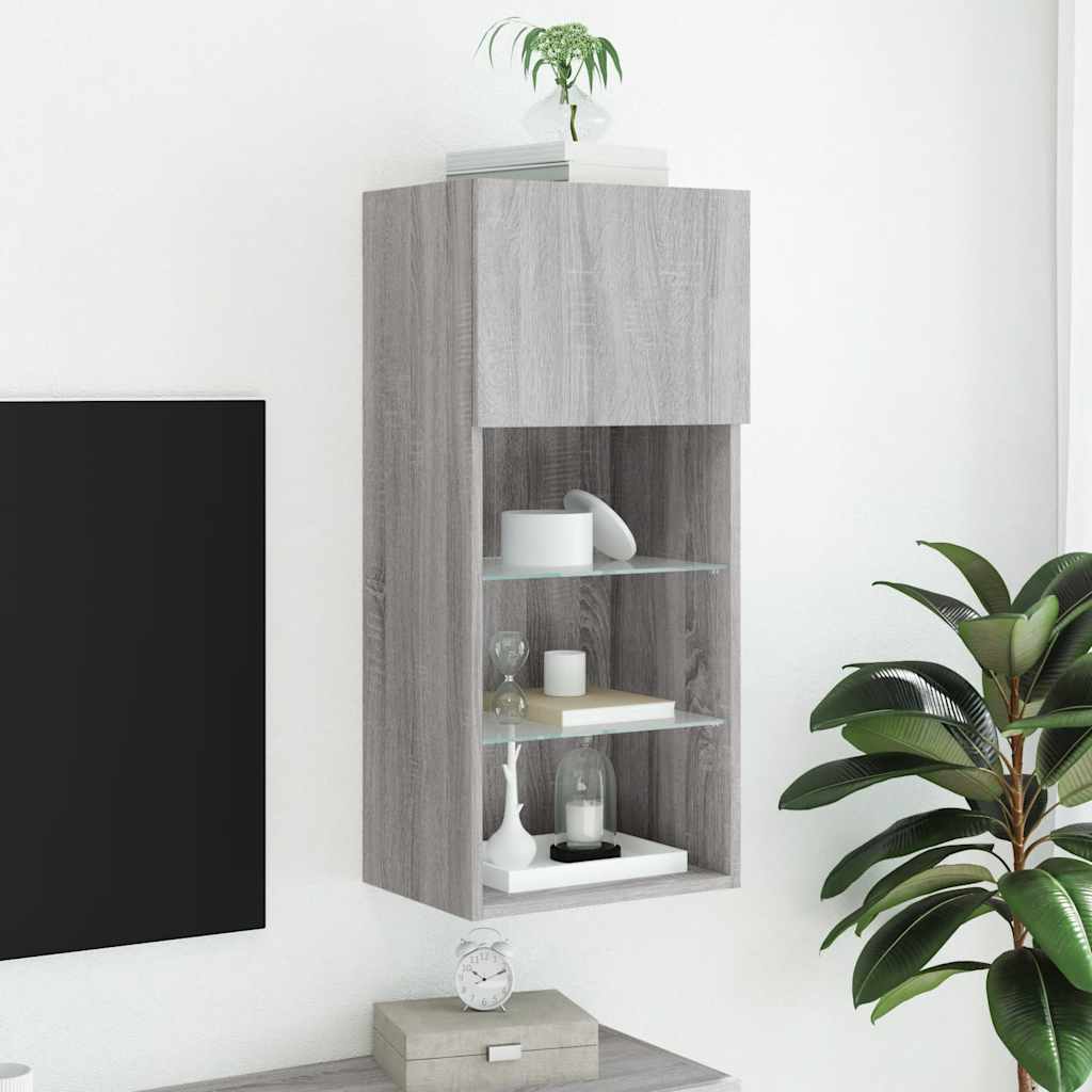 Meuble TV avec lumières LED sonoma gris 40,5x30x90 cm - XIOS