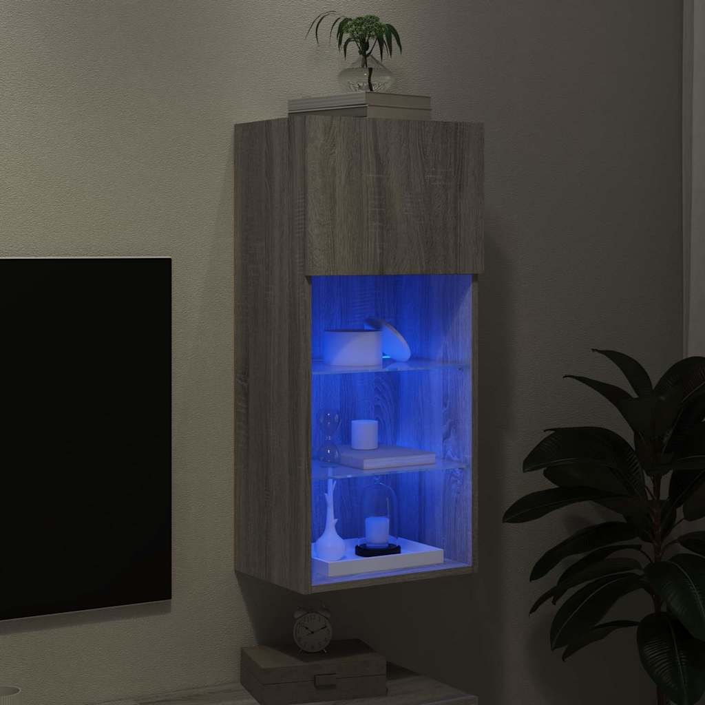 Meuble TV avec lumières LED sonoma gris 40,5x30x90 cm - XIOS