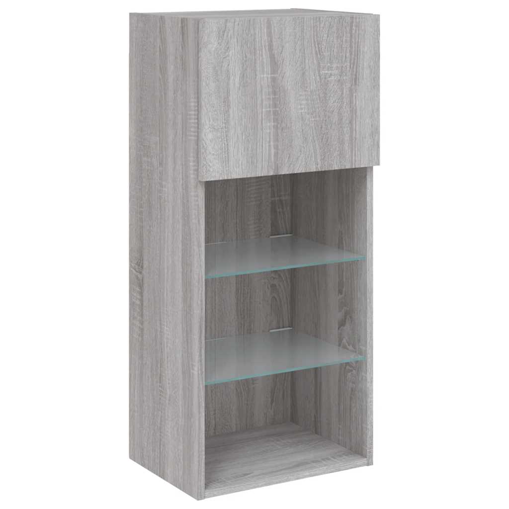 Meuble TV avec lumières LED sonoma gris 40,5x30x90 cm - XIOS