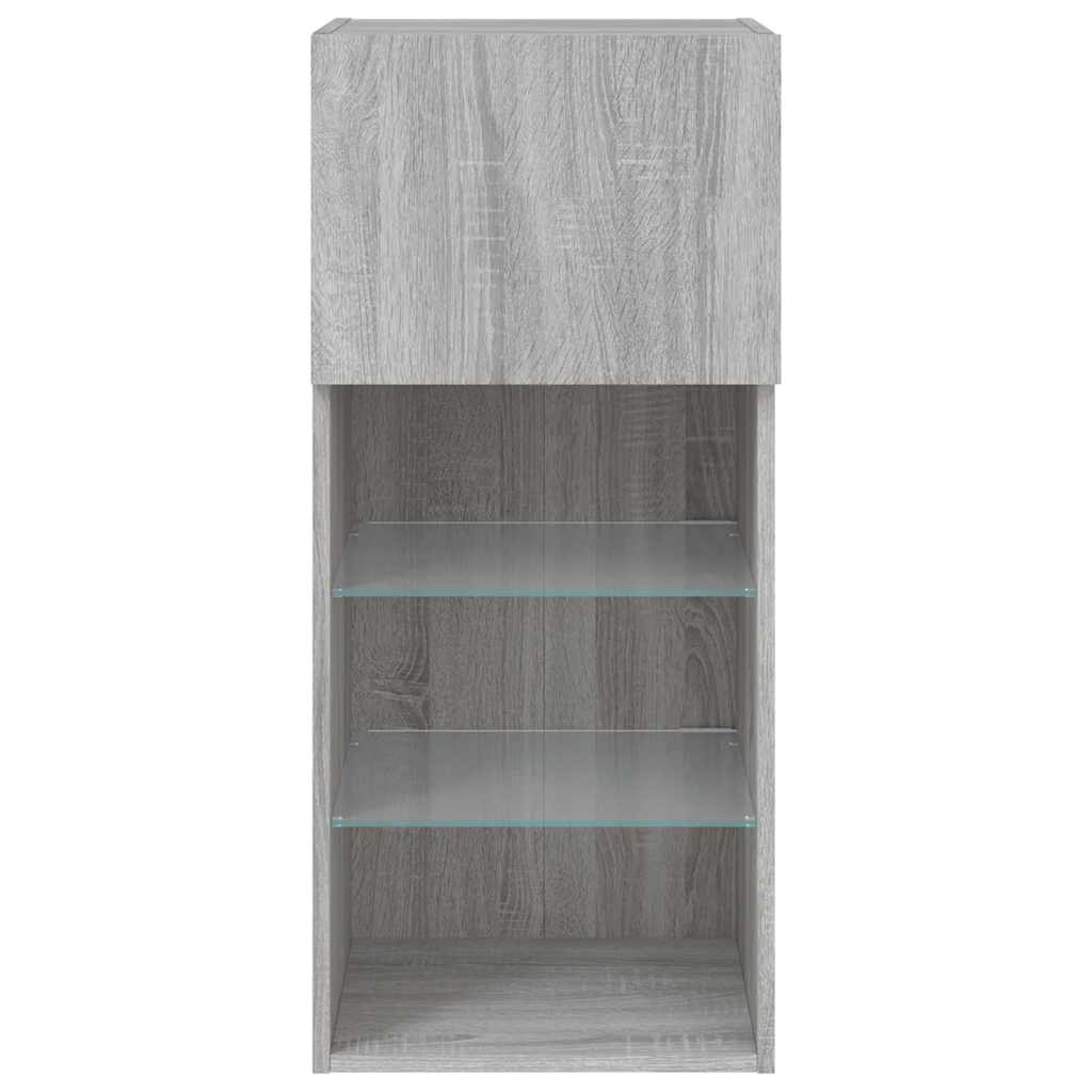 Meuble TV avec lumières LED sonoma gris 40,5x30x90 cm - XIOS