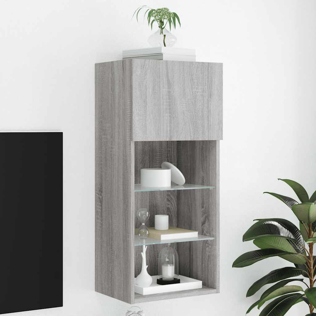 Meuble TV avec lumières LED sonoma gris 40,5x30x90 cm - XIOS