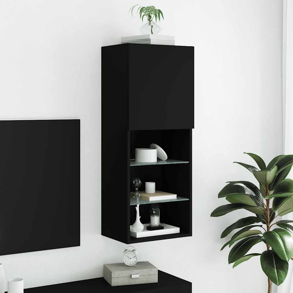 Meuble TV avec lumières LED noir 40,5x30x102 cm - XIOS