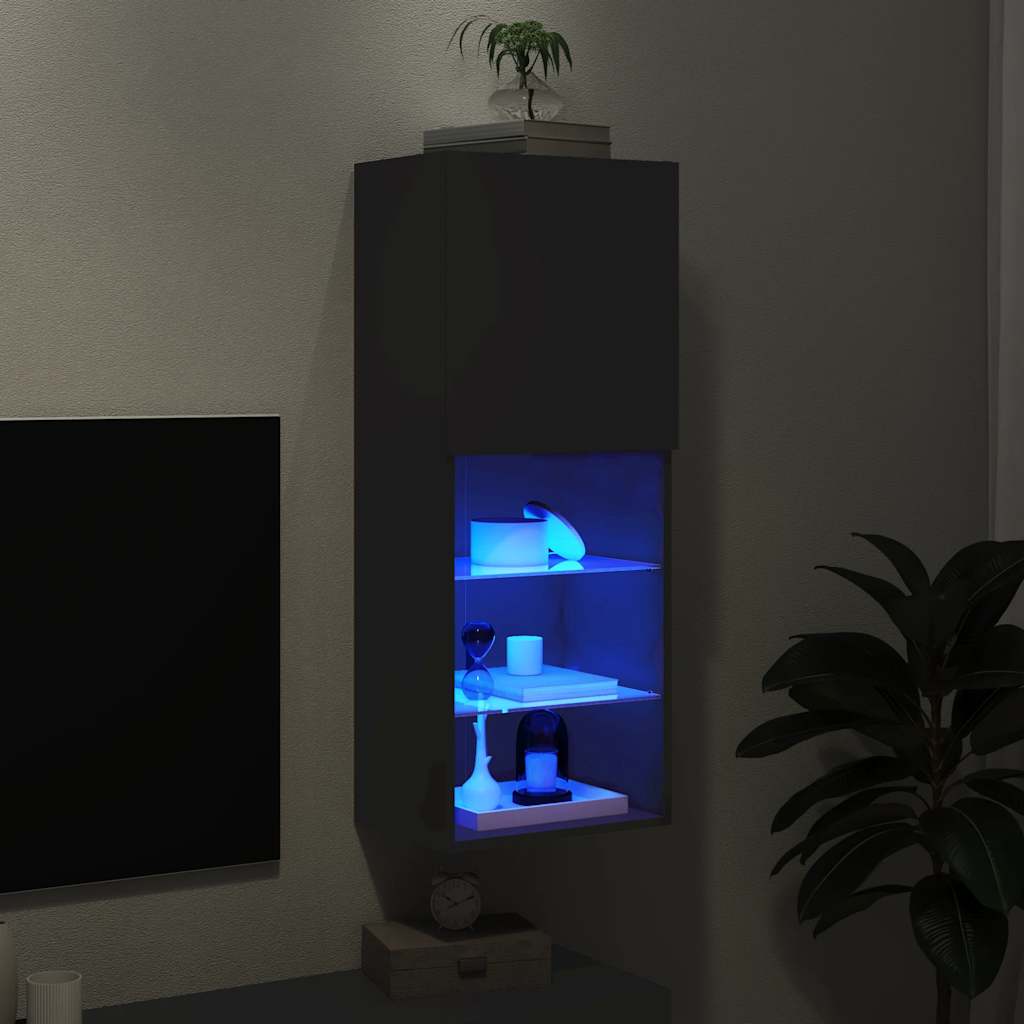 Meuble TV avec lumières LED noir 40,5x30x102 cm - XIOS