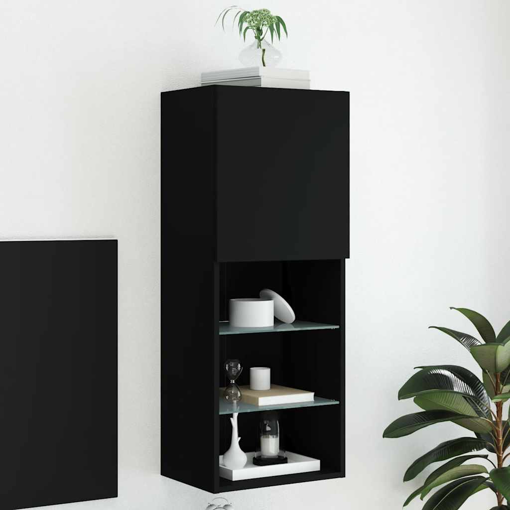 Meuble TV avec lumières LED noir 40,5x30x102 cm - XIOS
