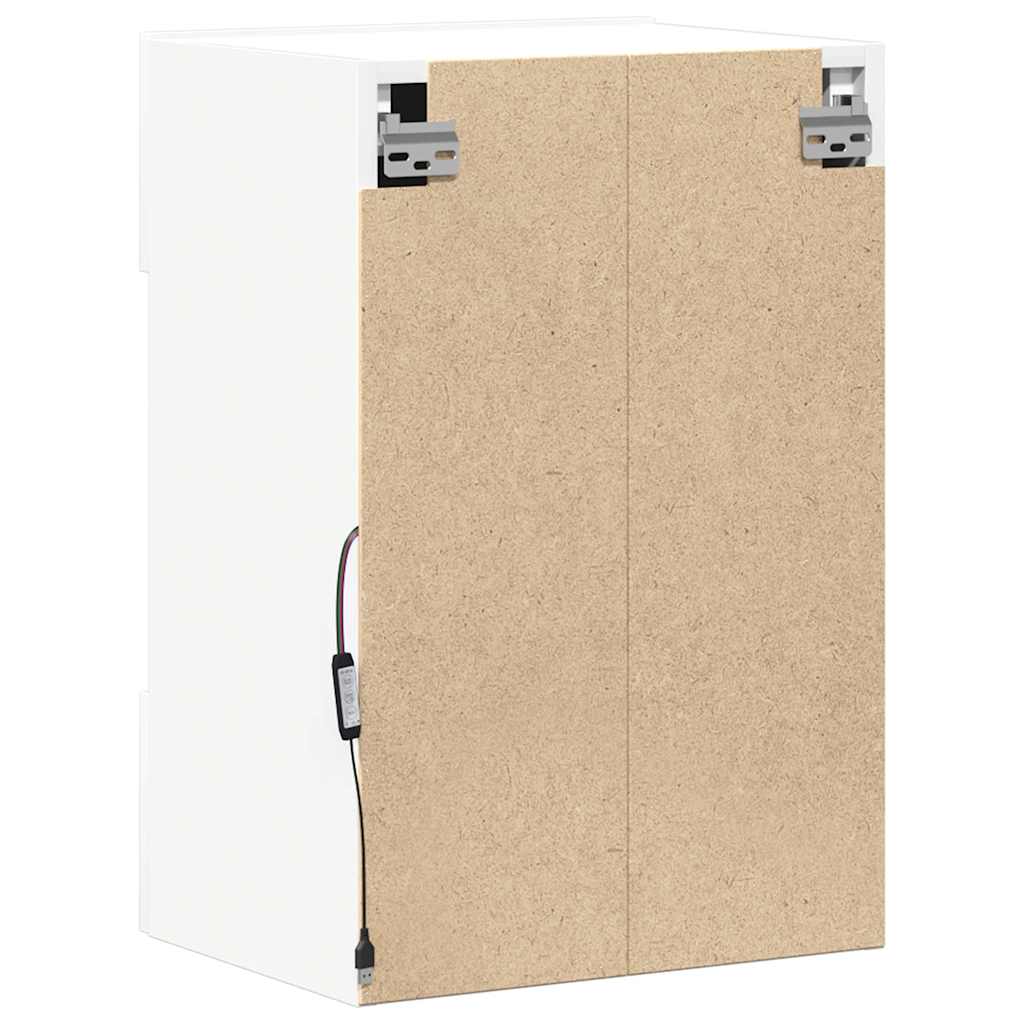 Meubles muraux avec lumières LED pour TV 2 pcs blanc 40x30x60,5 cm - XIOS