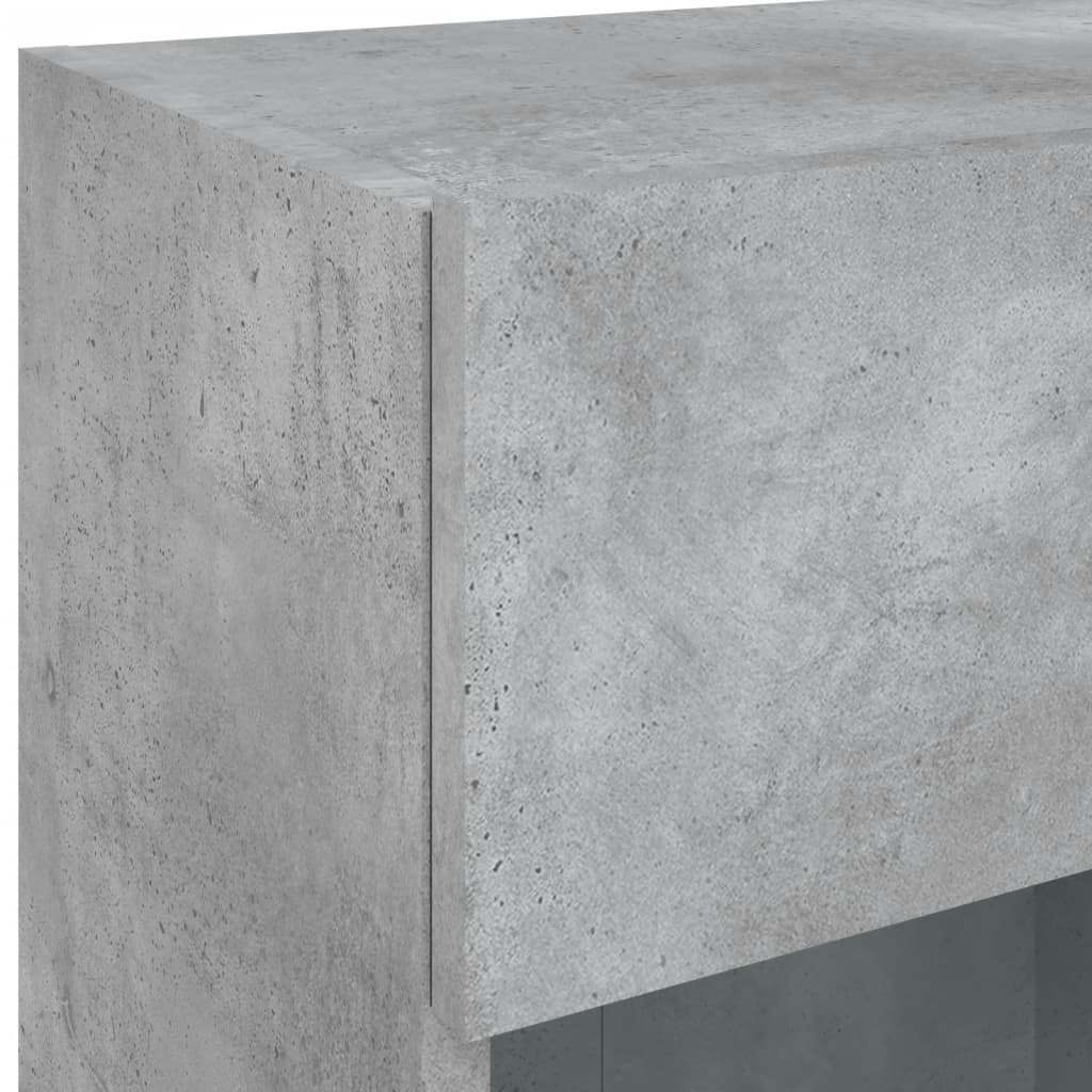 Meuble TV mural avec lumières LED gris béton 40x30x60,5 cm - XIOS