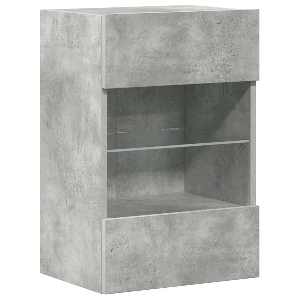 Meubles muraux avec lumières LED pour TV 2pcs gris béton 40x30x60,5 cm - XIOS