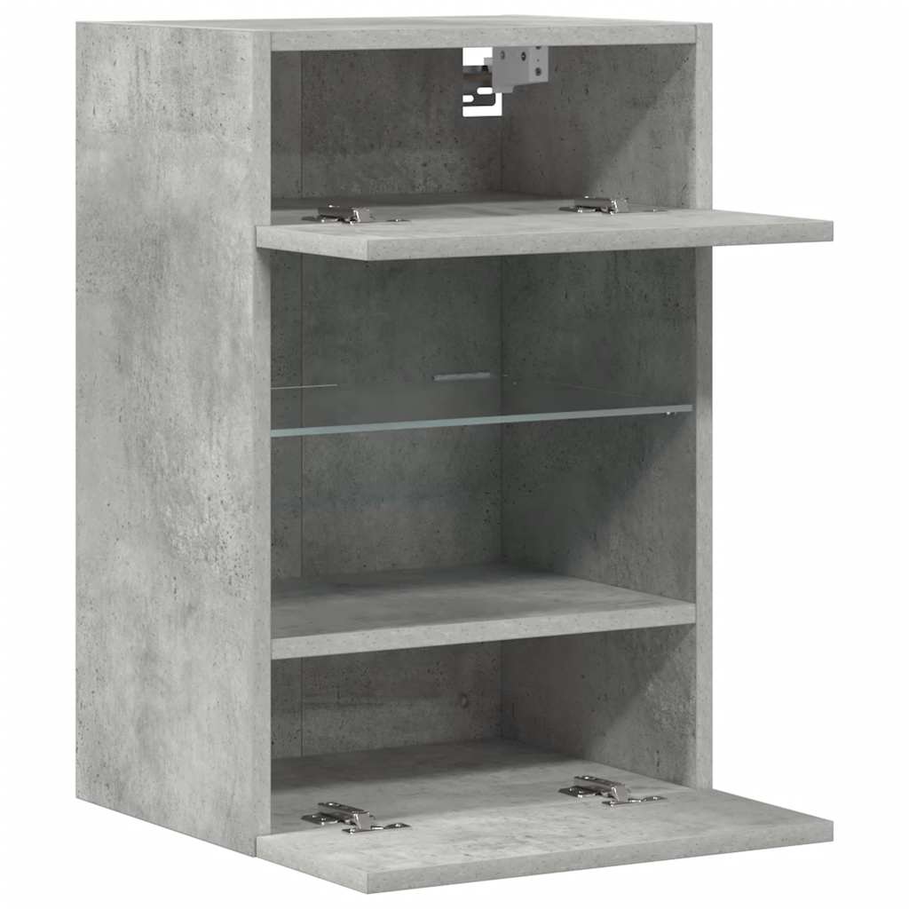 Meubles muraux avec lumières LED pour TV 2pcs gris béton 40x30x60,5 cm - XIOS