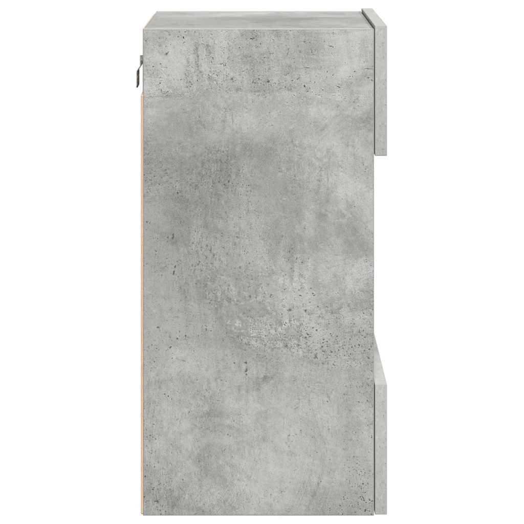 Meubles muraux avec lumières LED pour TV 2pcs gris béton 40x30x60,5 cm - XIOS