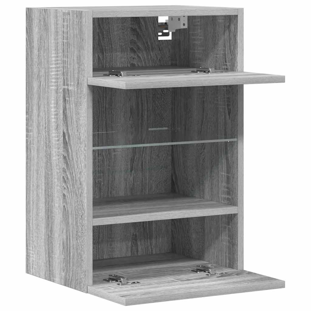 Meubles muraux avec lumières LED pour TV 2pcs sonoma gris 40x30x60,5cm - XIOS