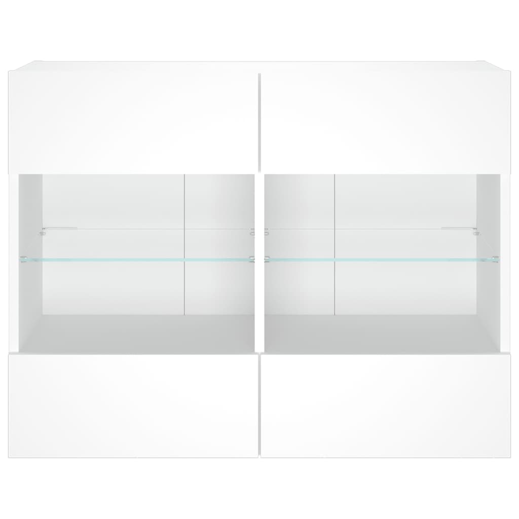 Meuble TV mural avec lumières LED blanc 78,5x30x60,5 cm - XIOS