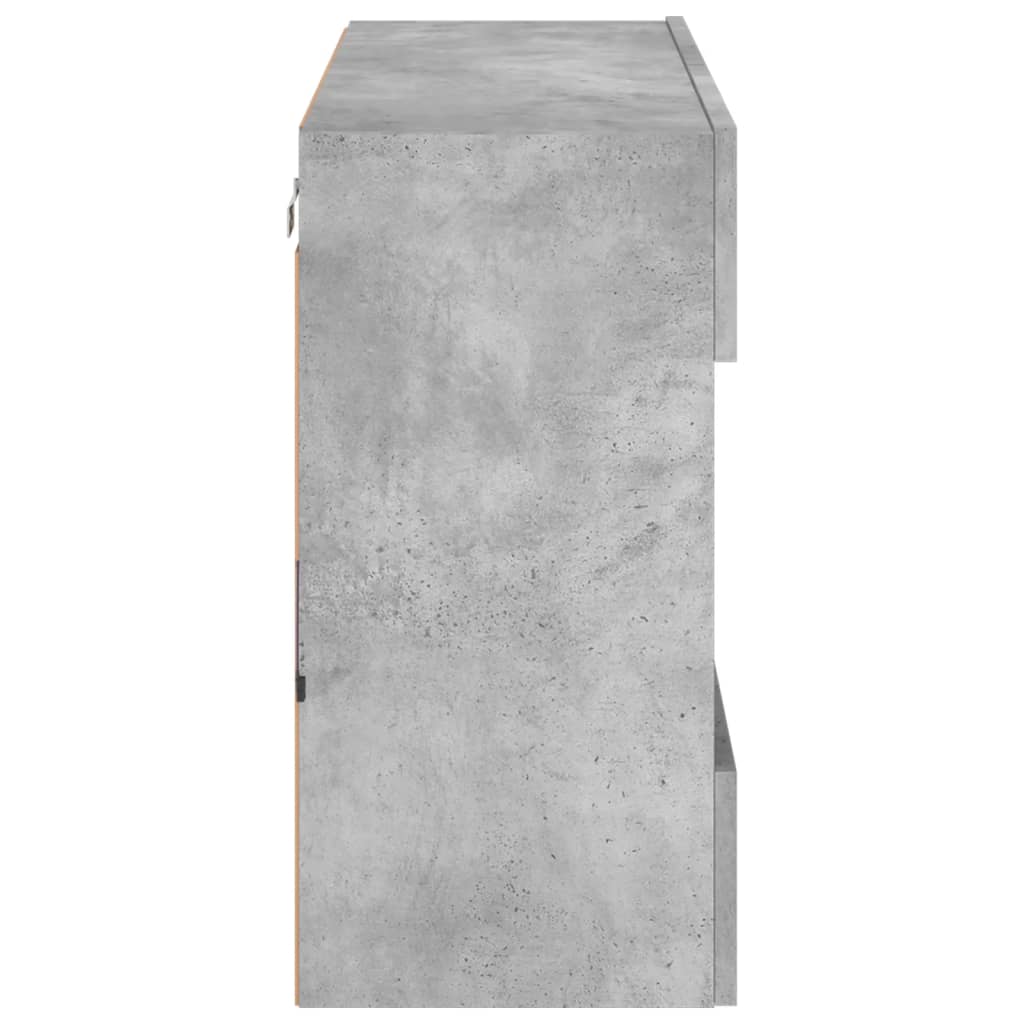 Meuble TV mural avec lumières LED gris béton 78,5x30x60,5 cm - XIOS