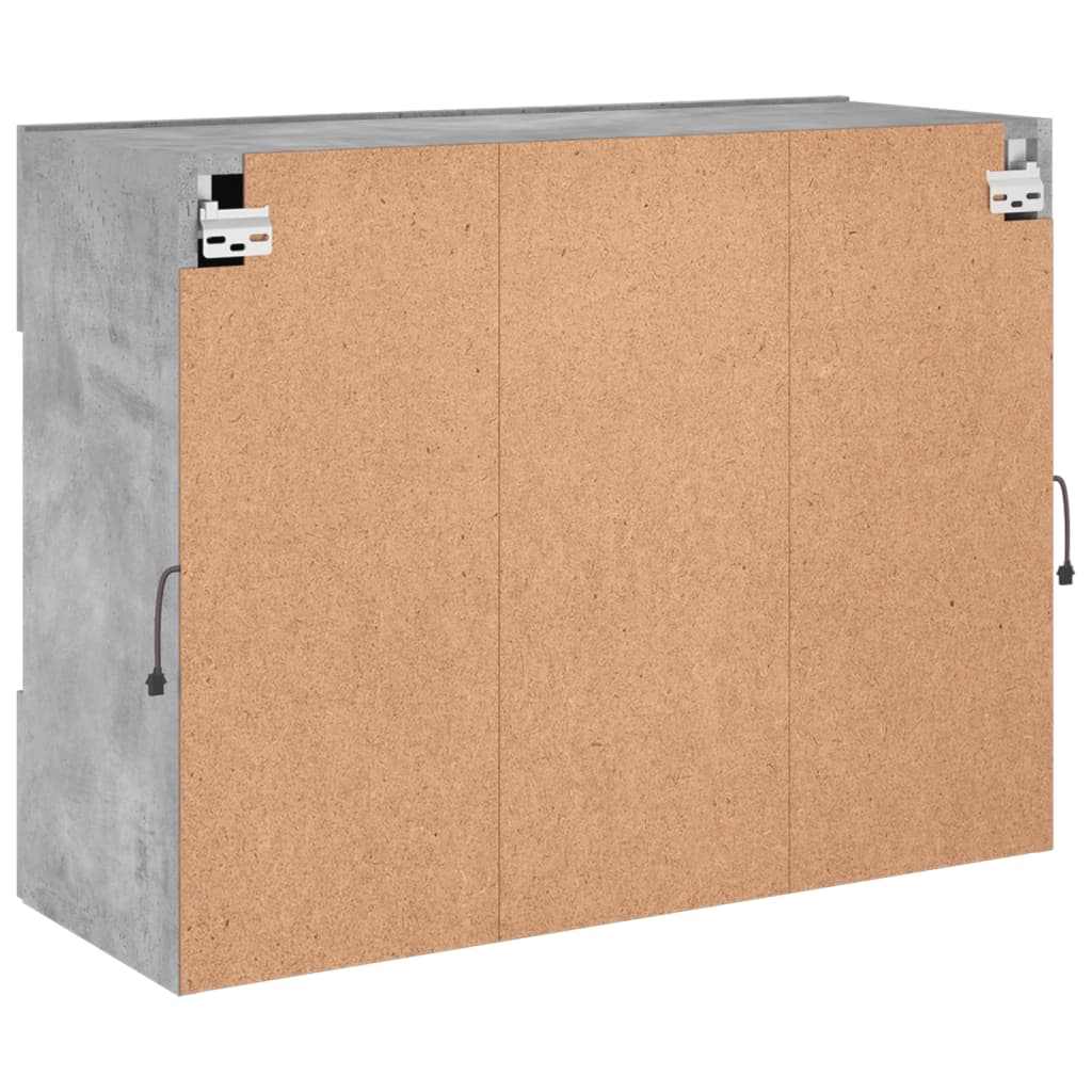 Meuble TV mural avec lumières LED gris béton 78,5x30x60,5 cm - XIOS