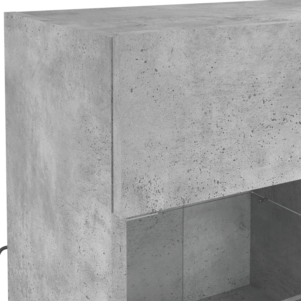 Meuble TV mural avec lumières LED gris béton 78,5x30x60,5 cm - XIOS