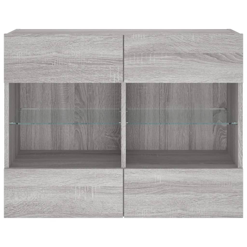 Meuble TV mural avec lumières LED sonoma gris 78,5x30x60,5 cm - XIOS