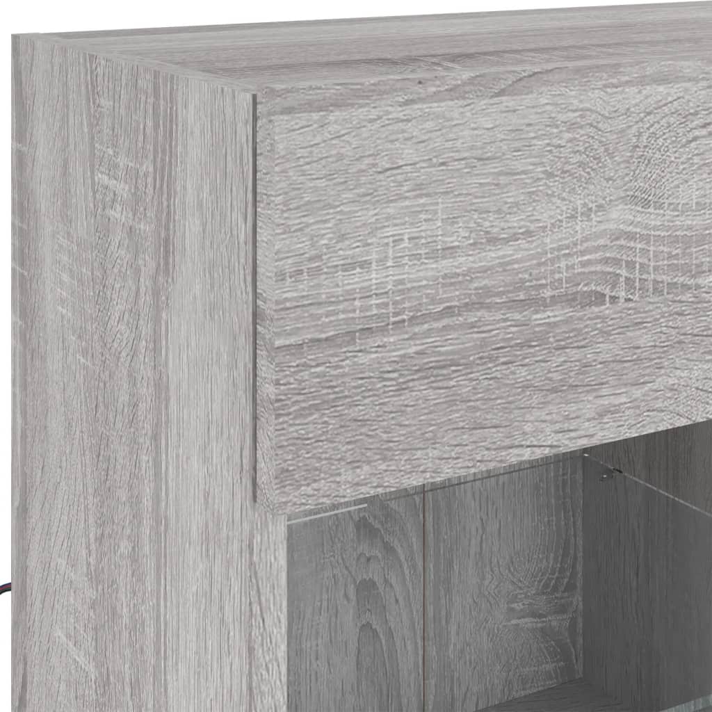 Meuble TV mural avec lumières LED sonoma gris 78,5x30x60,5 cm - XIOS