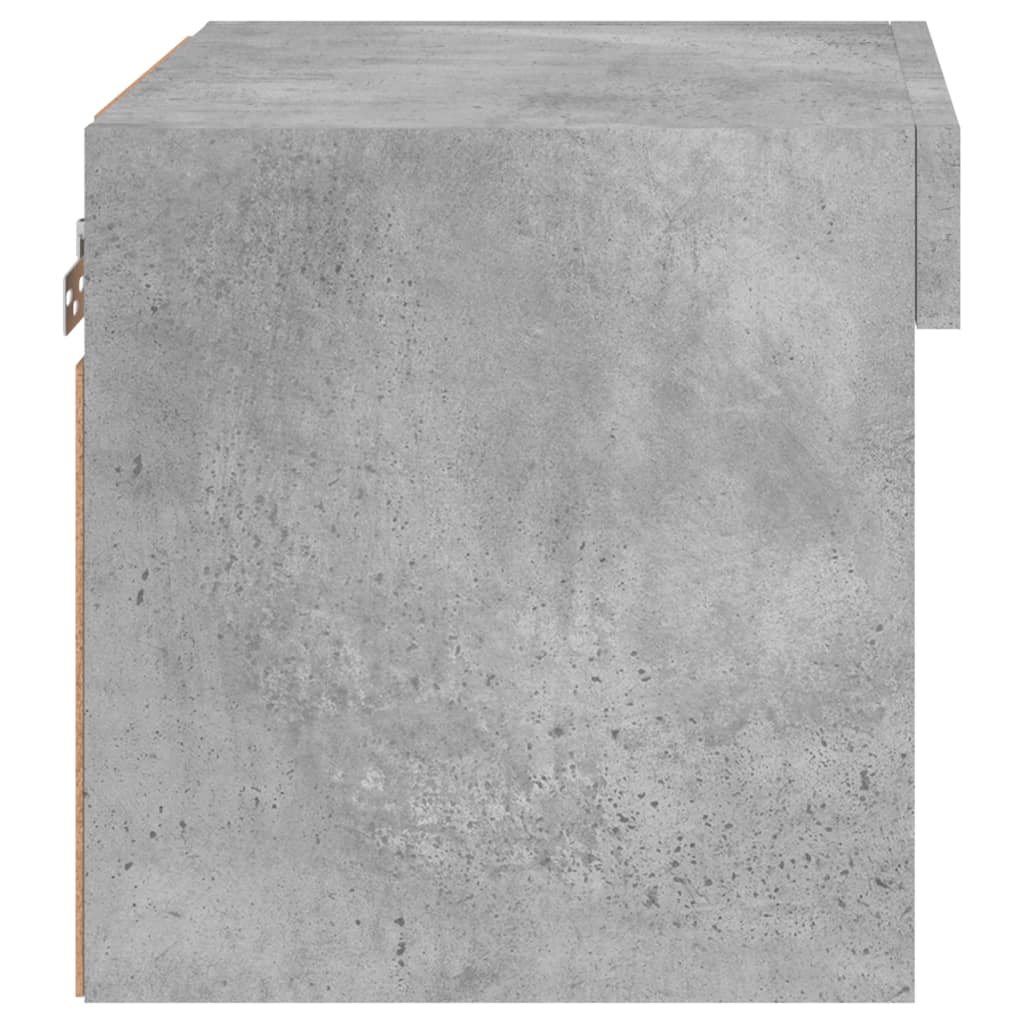 Tables de chevet murales avec lumières LED 2 pcs gris béton - XIOS